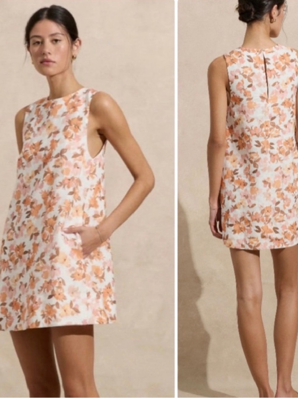 Peony Floral Shift Mini Dress